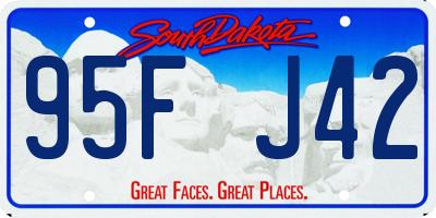 SD license plate 95FJ42