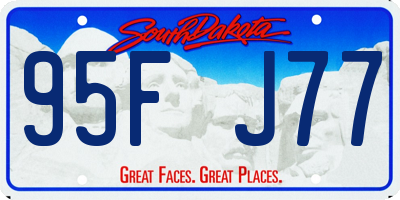 SD license plate 95FJ77