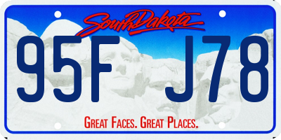 SD license plate 95FJ78