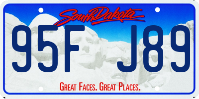 SD license plate 95FJ89