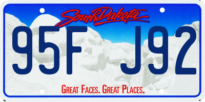 SD license plate 95FJ92