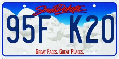 SD license plate 95FK20