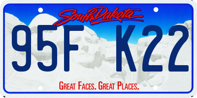 SD license plate 95FK22