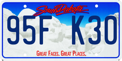 SD license plate 95FK30