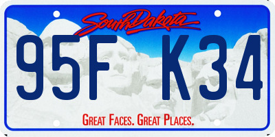 SD license plate 95FK34