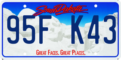 SD license plate 95FK43