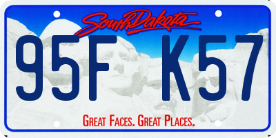 SD license plate 95FK57