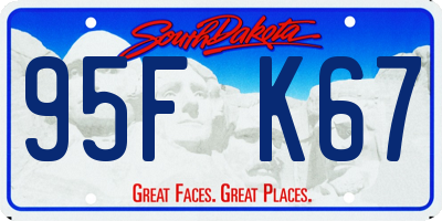 SD license plate 95FK67
