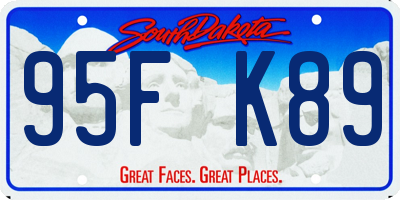 SD license plate 95FK89