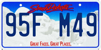 SD license plate 95FM49