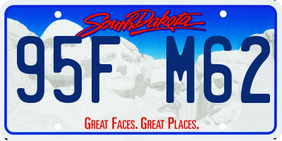 SD license plate 95FM62