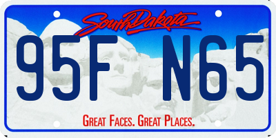 SD license plate 95FN65