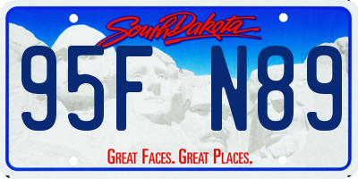 SD license plate 95FN89