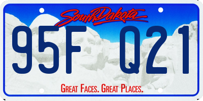 SD license plate 95FQ21