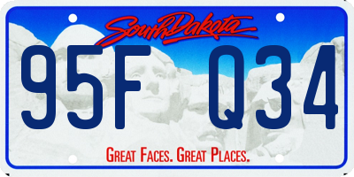 SD license plate 95FQ34