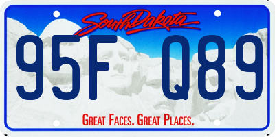 SD license plate 95FQ89