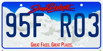 SD license plate 95FR03