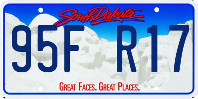SD license plate 95FR17