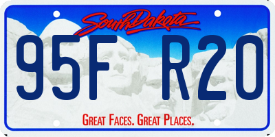 SD license plate 95FR20