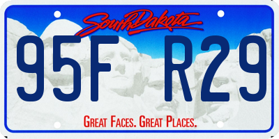SD license plate 95FR29