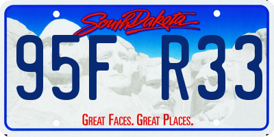 SD license plate 95FR33