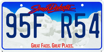 SD license plate 95FR54
