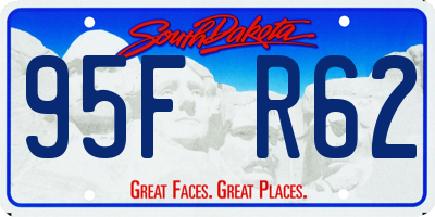 SD license plate 95FR62