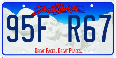 SD license plate 95FR67
