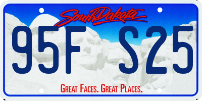 SD license plate 95FS25