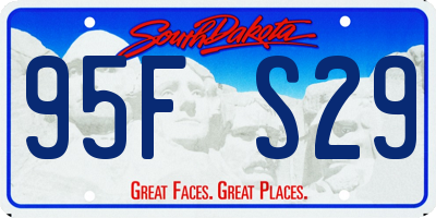 SD license plate 95FS29