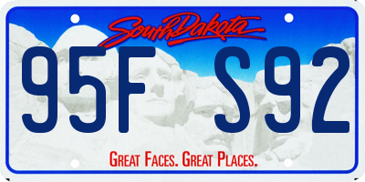 SD license plate 95FS92