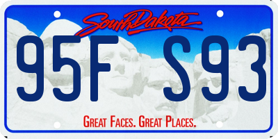 SD license plate 95FS93