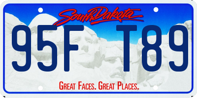 SD license plate 95FT89