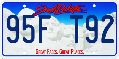 SD license plate 95FT92