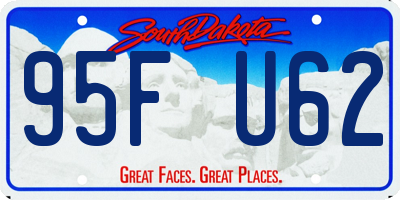 SD license plate 95FU62