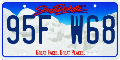 SD license plate 95FW68