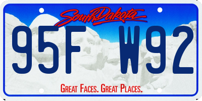 SD license plate 95FW92