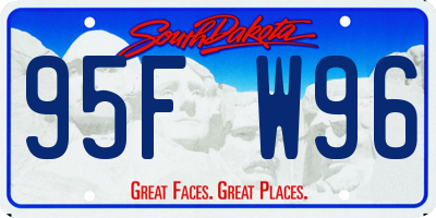 SD license plate 95FW96