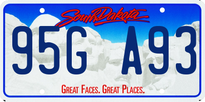 SD license plate 95GA93