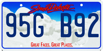 SD license plate 95GB92