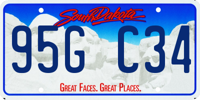 SD license plate 95GC34
