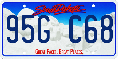 SD license plate 95GC68