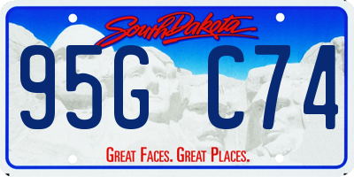 SD license plate 95GC74