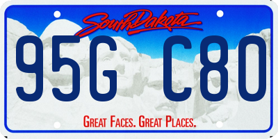 SD license plate 95GC80
