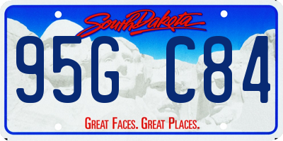 SD license plate 95GC84