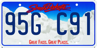 SD license plate 95GC91