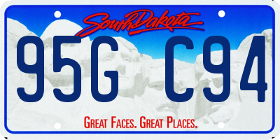 SD license plate 95GC94
