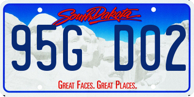 SD license plate 95GD02