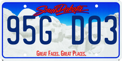 SD license plate 95GD03