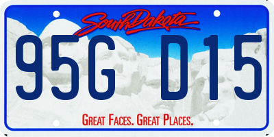 SD license plate 95GD15